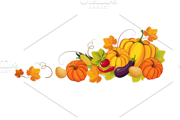 Thanksgiving banner with autumn