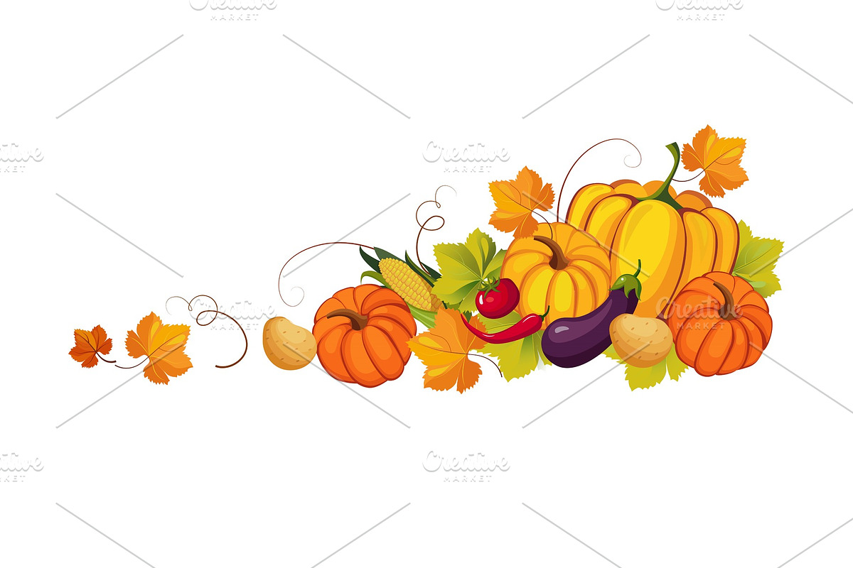 Thanksgiving banner with autumn in Textures - product preview 8