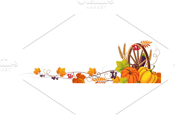 Thanksgiving banner with cornucopia