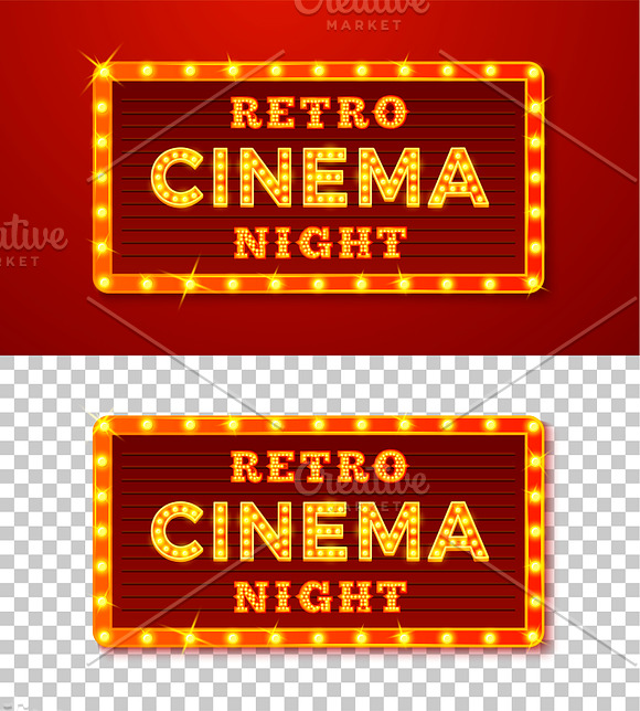 Vector Retro style light letters in Illustrations - product preview 9