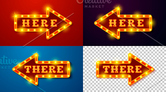 Vector Retro style light letters in Illustrations - product preview 12