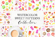 15 Watercolor Sweet Seamless Pattern