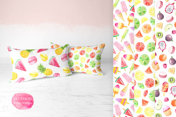 15 Watercolor Sweet Seamless Pattern in Patterns - product preview 2