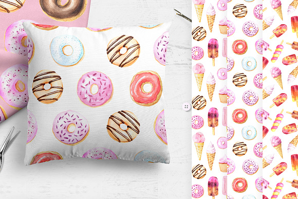 15 Watercolor Sweet Seamless Pattern in Patterns - product preview 4