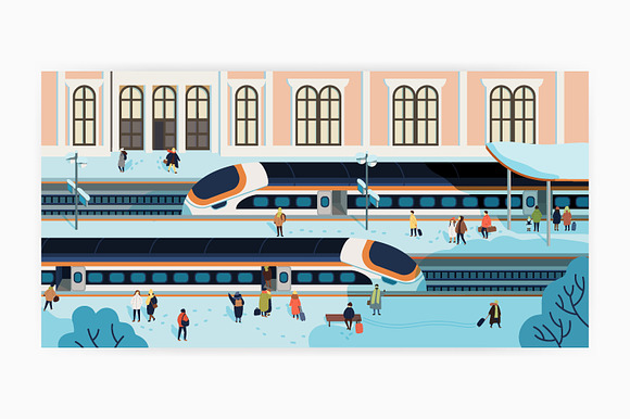 Railway station illustration in Illustrations - product preview 2