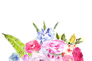 Watercolor flowers bouquet