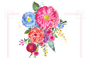 Watercolor flowers bouquet