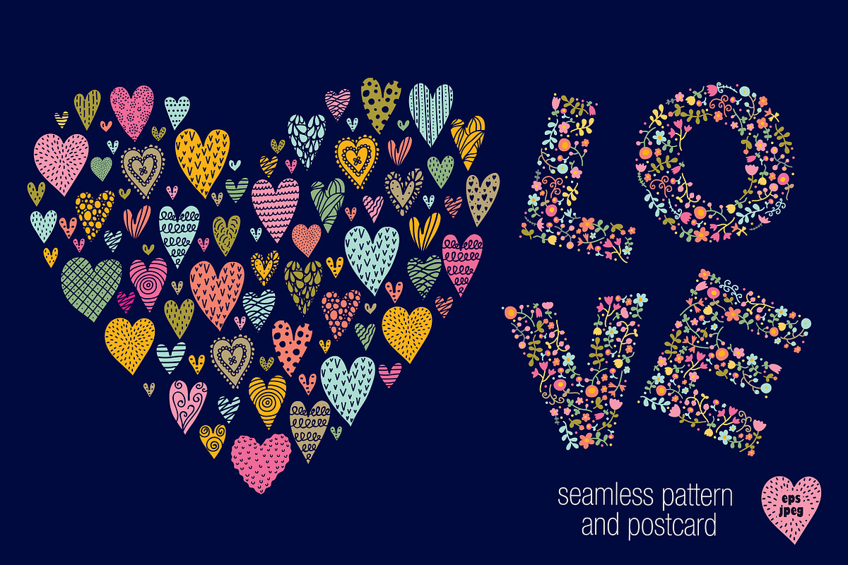 Love and hearts. in Patterns - product preview 8