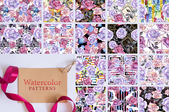 Pink Roses Watercolor png in Illustrations - product preview 6