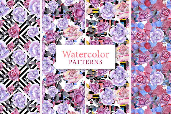 Pink Roses Watercolor png in Illustrations - product preview 7