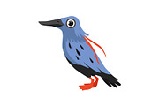 Beautiful blue bird vector