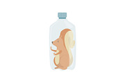 Plastic bottle with squirrel animal