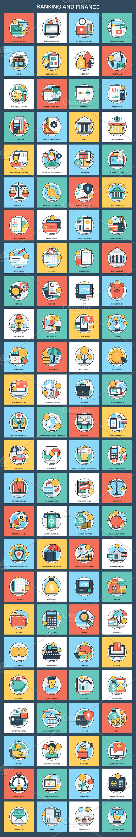 1300 Flat Conceptual Vector Icons in Icons - product preview 5