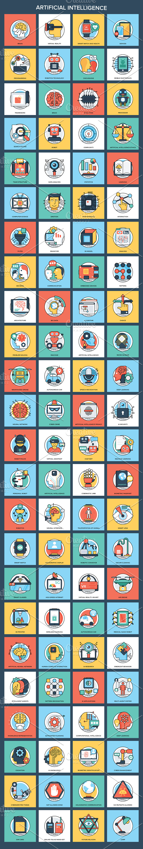 1300 Flat Conceptual Vector Icons in Icons - product preview 6