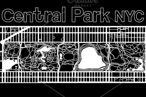 City Map of New York Central Park in Patterns - product preview 1