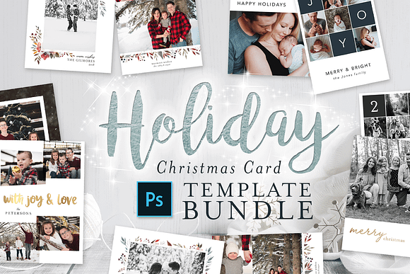 Holiday Christmas Card Big Bundle in Card Templates - product preview 13