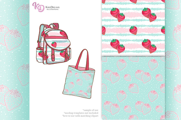 Strawberries Bundle in Patterns - product preview 1