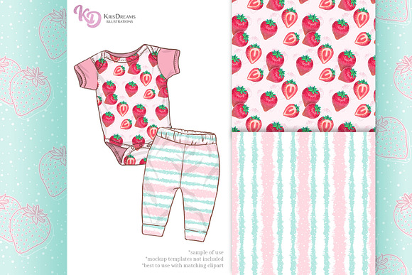 Strawberries Bundle in Patterns - product preview 2