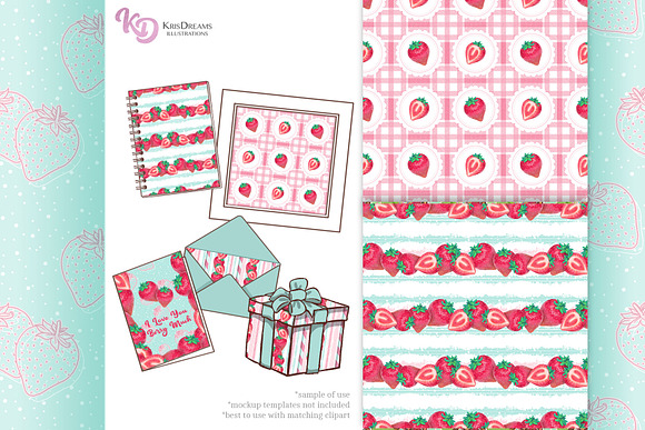 Strawberries Bundle in Patterns - product preview 4