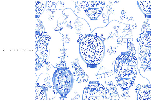Chinoiserie "Vases" - Seamless in Patterns - product preview 1