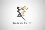 Golden Wing Fairy Logo Template