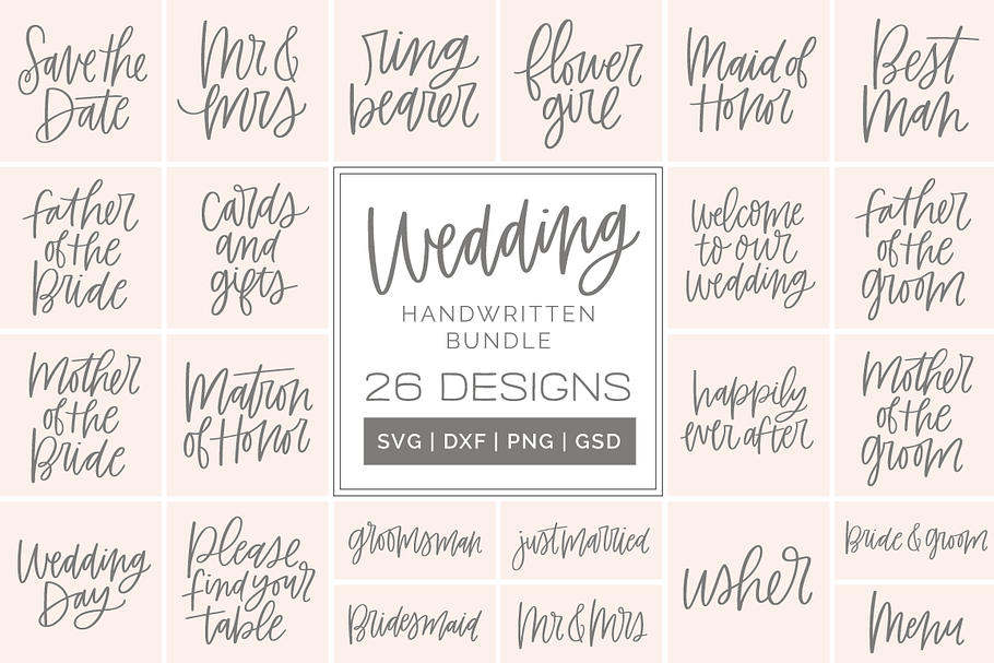 Wedding Handwritten SVG / Clip Art in Illustrations - product preview 8