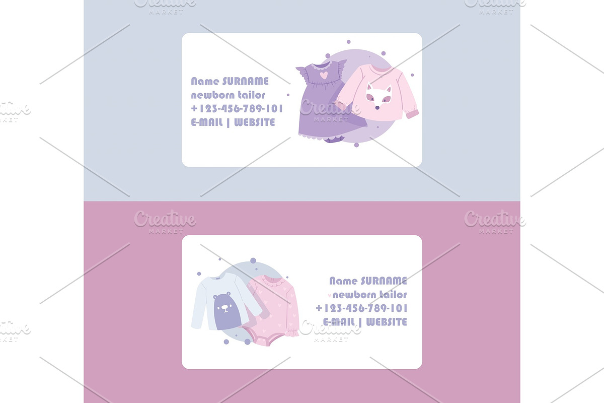 Baby clothing business card vector in Illustrations - product preview 8