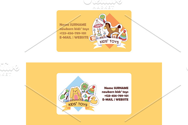 Baby toys business card vector