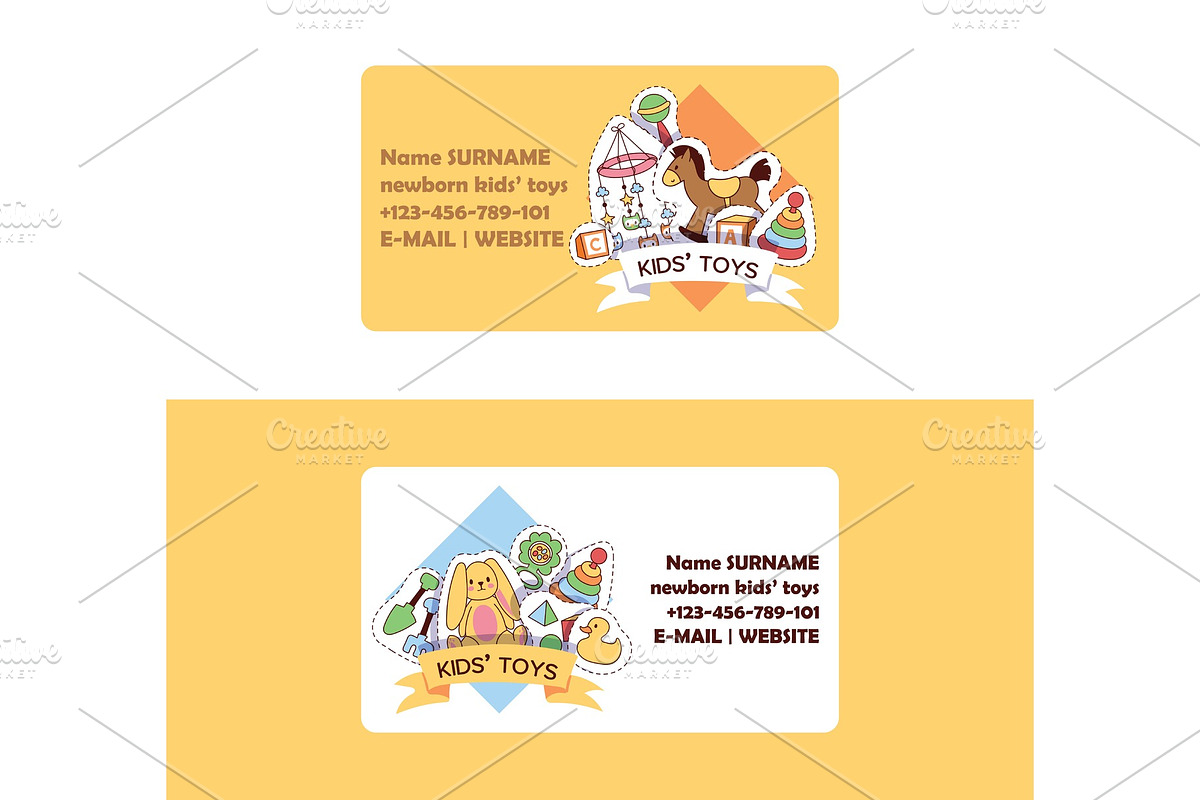 Baby toys business card vector in Illustrations - product preview 8