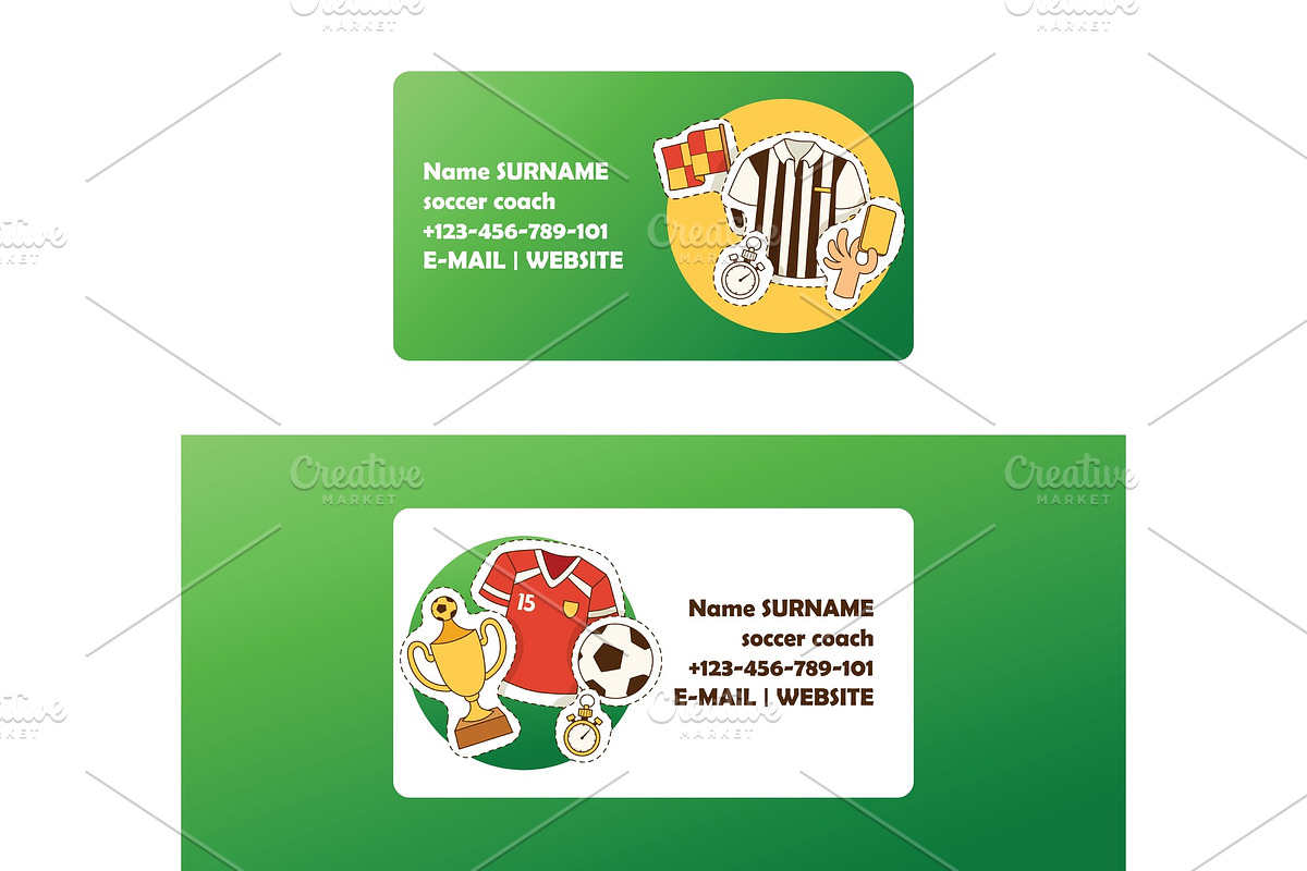 Soccer vector football business card in Illustrations - product preview 8