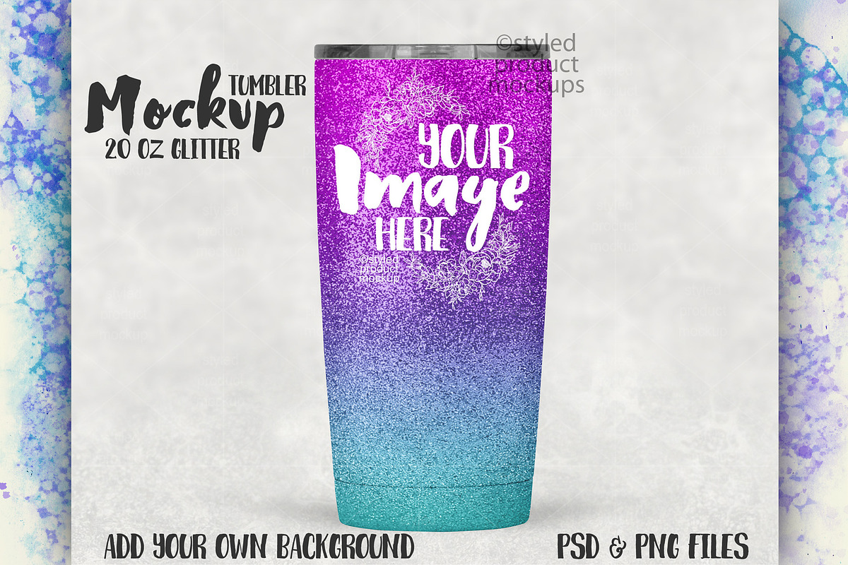 Glitter coated 20oz tumbler in Product Mockups - product preview 8
