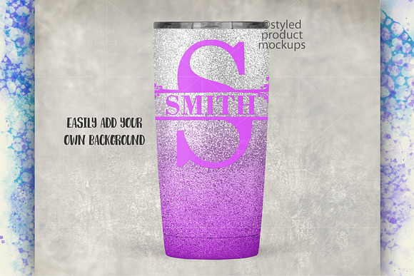 Glitter coated 20oz tumbler in Product Mockups - product preview 2