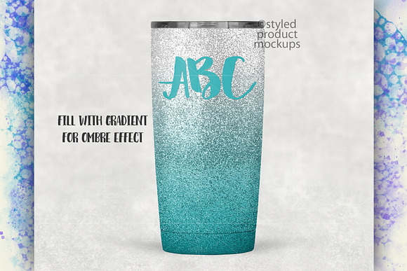 Glitter coated 20oz tumbler in Product Mockups - product preview 3
