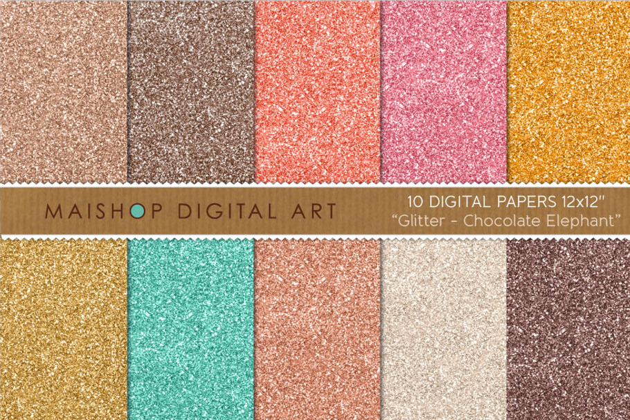 Digital Paper - Chocolate Elephant in Textures - product preview 8