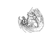 Angel Fighting Demon over Earth Worl
