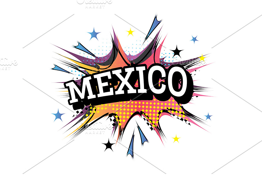 Mexico Comic Text in Pop Art Style.  in Illustrations - product preview 8