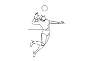 Volleyball Player Striking Ball Cont