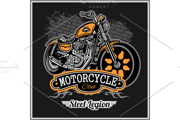 Chopper Motorcycle typography - t