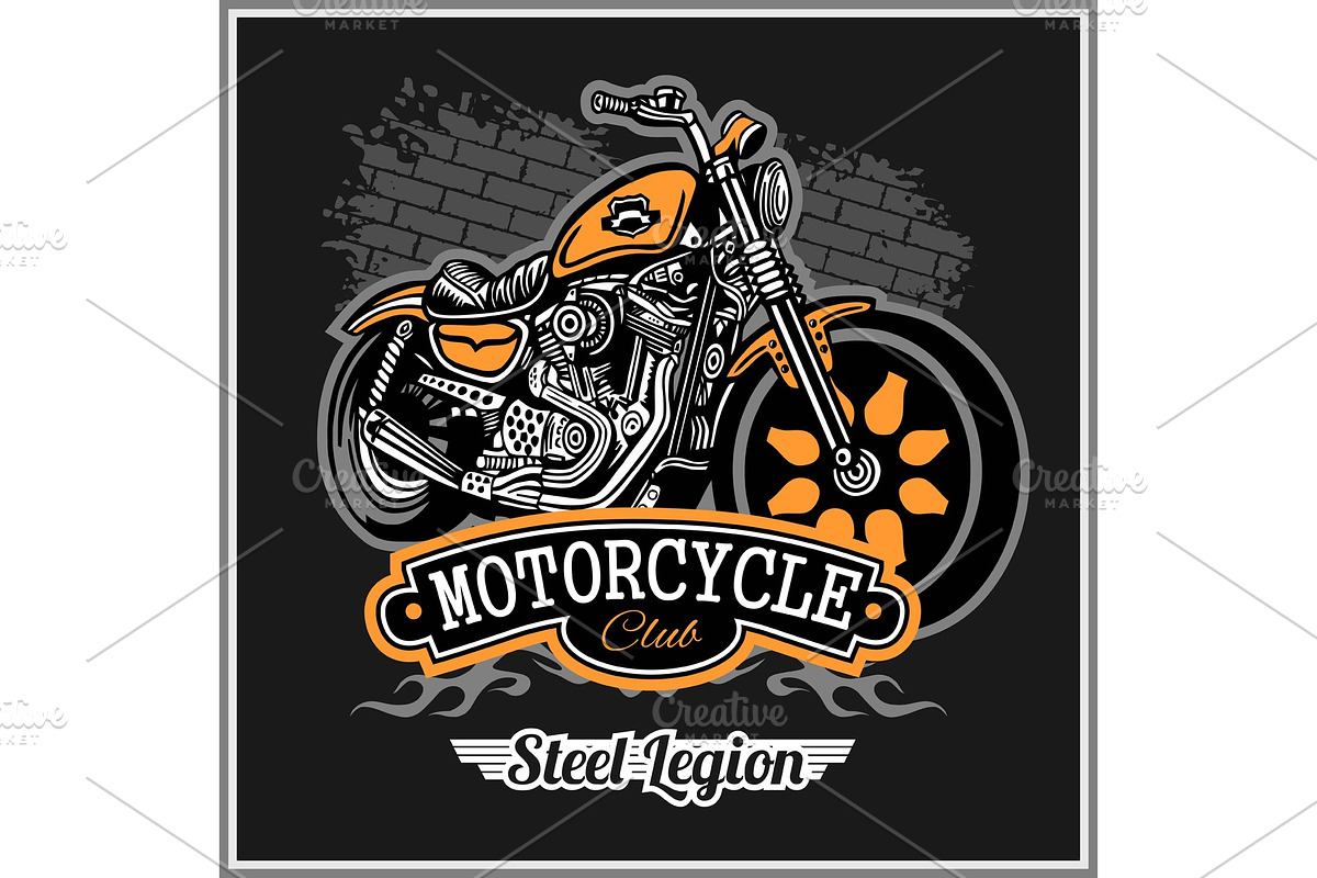 Chopper Motorcycle typography - t in Illustrations - product preview 8