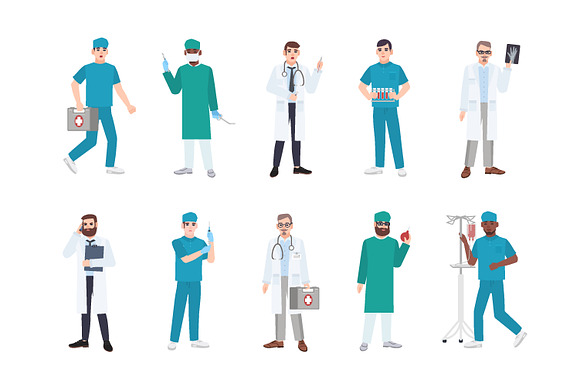 Medical workers, doctors set in Illustrations - product preview 1