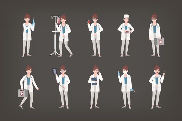 Medical workers, doctors set in Illustrations - product preview 4