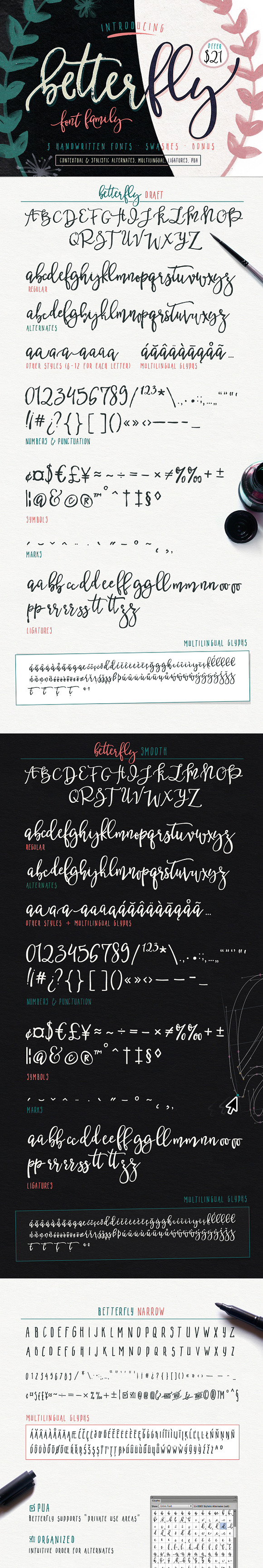 BetterFly - 3 modern fonts & swashes in Modern Fonts - product preview 12