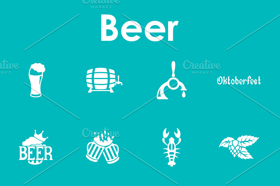 16 beer simple icons in Simple Icons - product preview 8