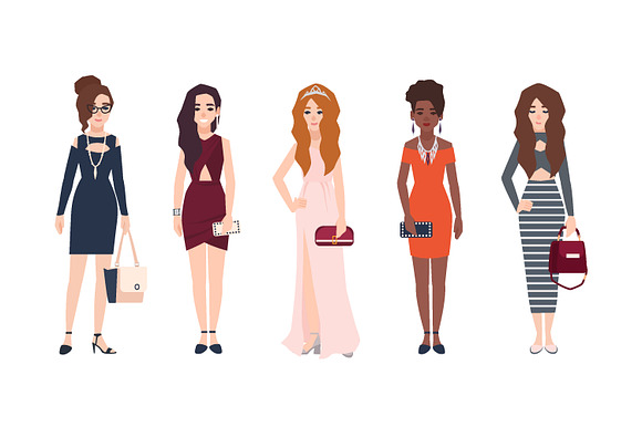 Fashion girls set in Illustrations - product preview 2