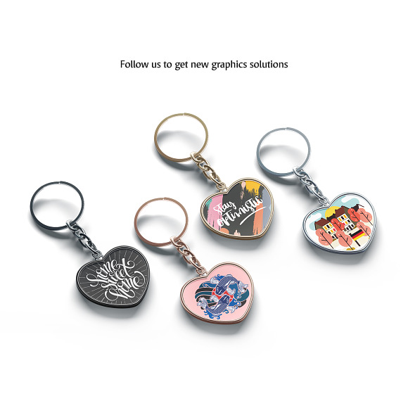 Heart Keychain Mockup in Product Mockups - product preview 4