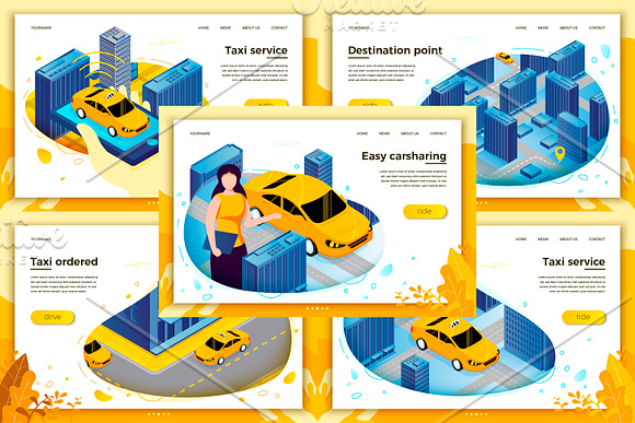 Car related isometric vector set in Illustrations - product preview 1