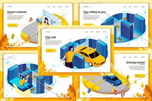 Car related isometric vector set in Illustrations - product preview 2