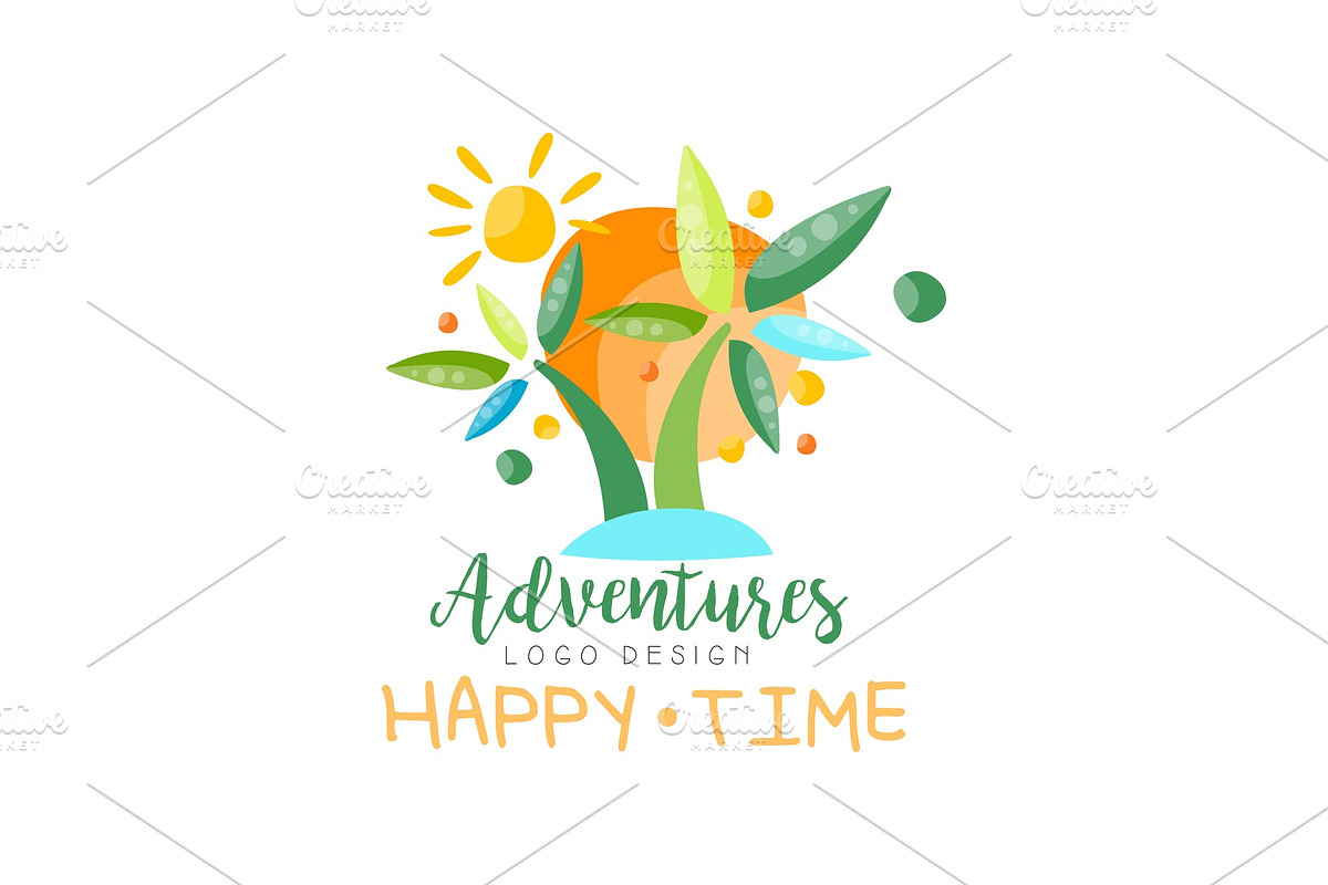 Adventures, happy time logo design in Objects - product preview 8