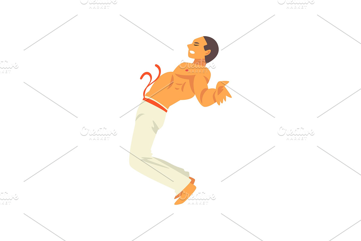 Male Capoeira Dancer Fighter in Illustrations - product preview 8