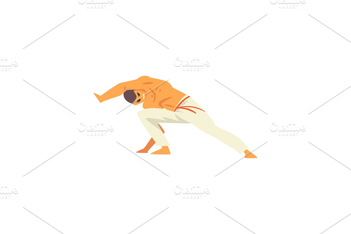 Young Man Practicing Capoeira in Illustrations - product preview 8